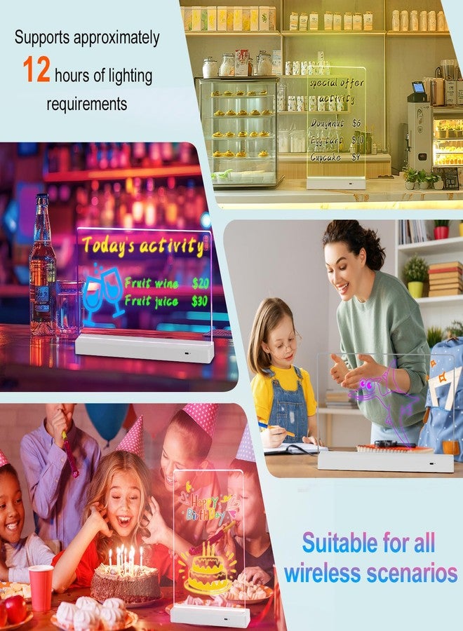 لوحة ملاحظات LED ملونة، لوحة كتابة قابلة لإعادة الشحن من الأكريليك، لوحة بيضاء مضيئة من الأكريليك بثمانية ألوان، لوحة فنية، مناسبة للفصول الدراسية/المكاتب/ديكور المنزل/الهدايا (أفقية) - Image 4